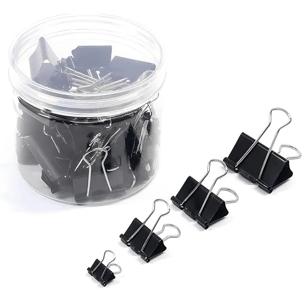 Black Binder Clips Assorted Sizes